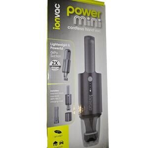 Ionvac Power Mini Cordless Hand Vacuum 2x Suction With Extension Brush NEW